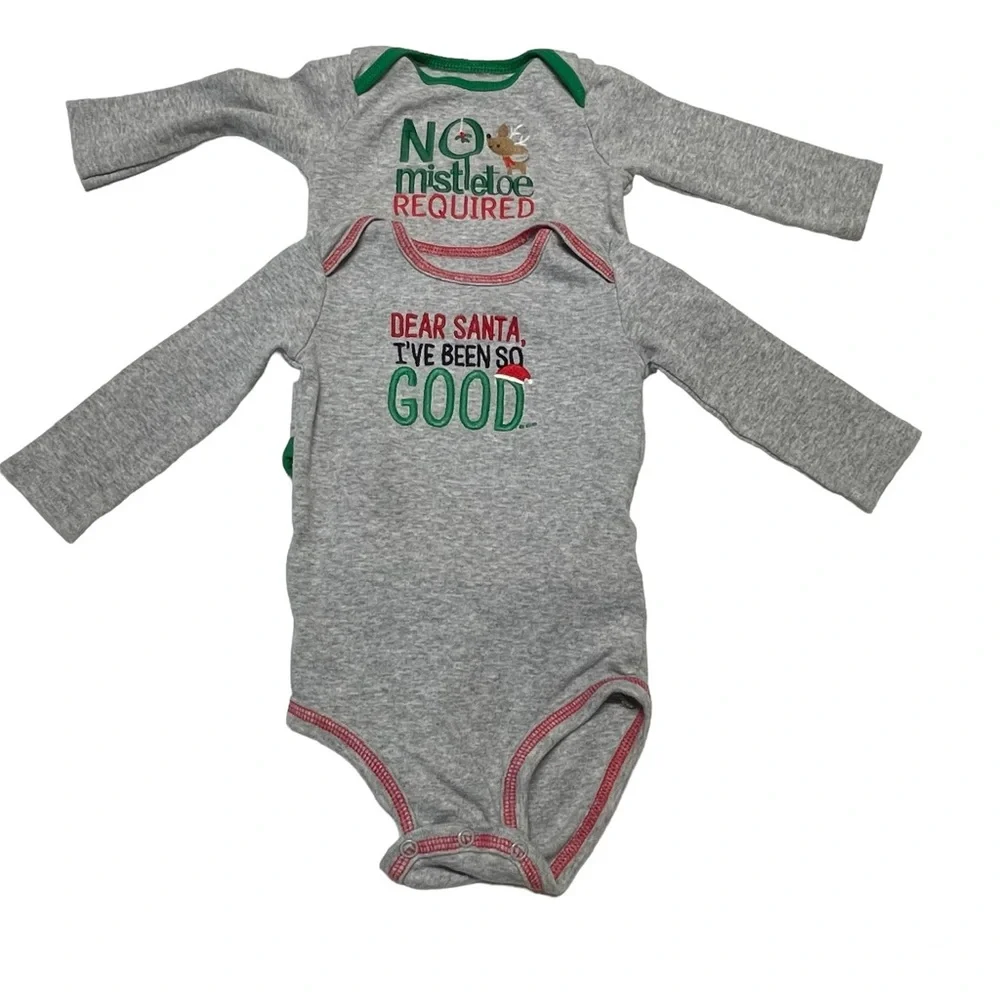 Just One You By Carters Christmas Set of 2 Onesies - 9 M